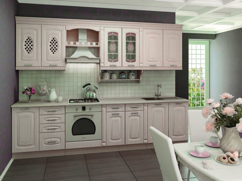 (3) Кухонный гарнитур Глория 3 (300 см)
